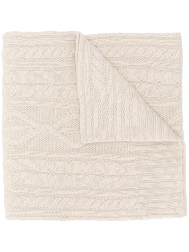 Pringle Of Scotland Cable Knit Scarf - Neutrals