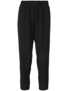 Forte Forte Elasticated Waistband Cropped Trousers - Black