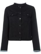 Rag & Bone /jean Collarless Denim Jacket, Women's, Size: Medium, Black, Cotton