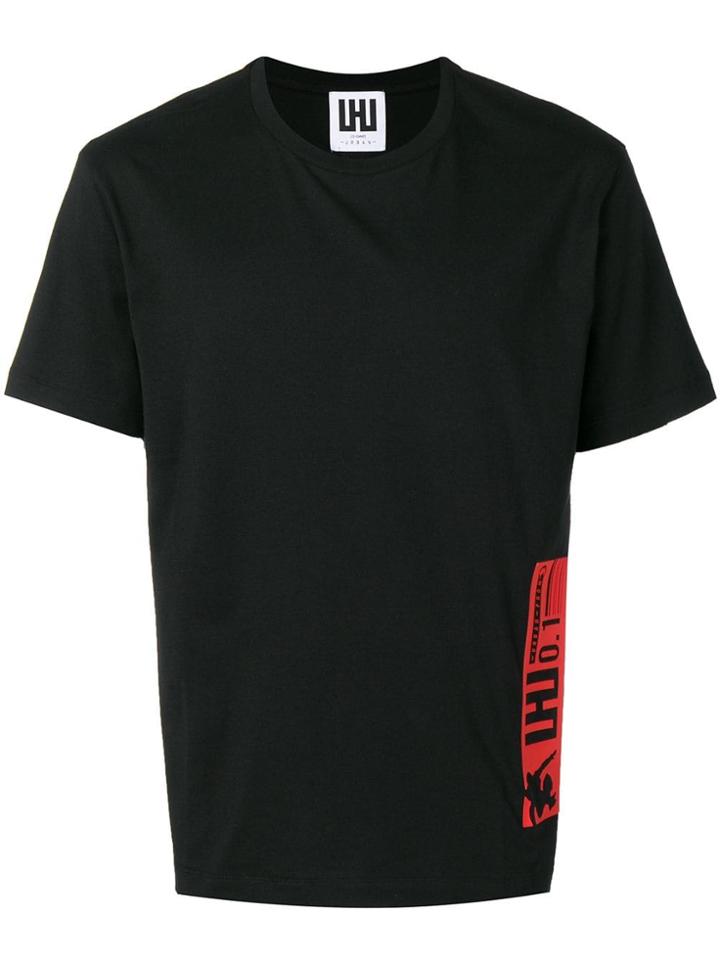 Les Hommes Urban Contrast Stripe T-shirt - Black