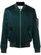 Ami Alexandre Mattiussi Zipped Bomber Jacket, Men's, Size: Small, Green, Cotton/acetate/viscose