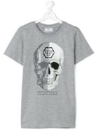 Philipp Plein Kids - Skull Print T-shirt - Kids - Cotton - 14 Yrs, Grey