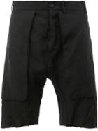 Masnada Raw Edge Shorts, Men's, Size: 52, Black, Linen/flax