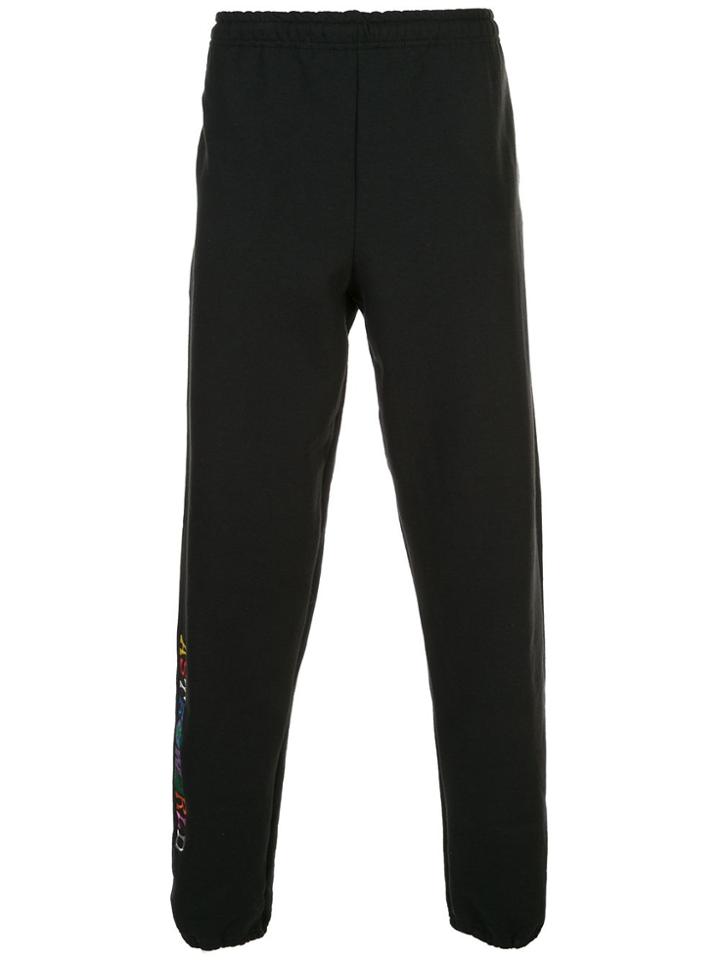 Travis Scott Astroworld Logo Embroidered Sweatpants - Black