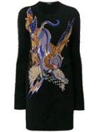 Balmain Crystal-embellished Panther Knitted Dress - Black