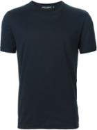 Dolce & Gabbana Round Neck T-shirt, Men's, Size: 44, Blue, Cotton/leather/brass