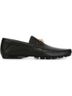 Versace Medusa Driving Shoes, Men's, Size: 45, Black, Leather/rubber