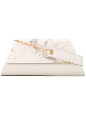 Onesixone - Embroidered Shoulder Bag - Women - Leather - One Size, Nude/neutrals, Leather