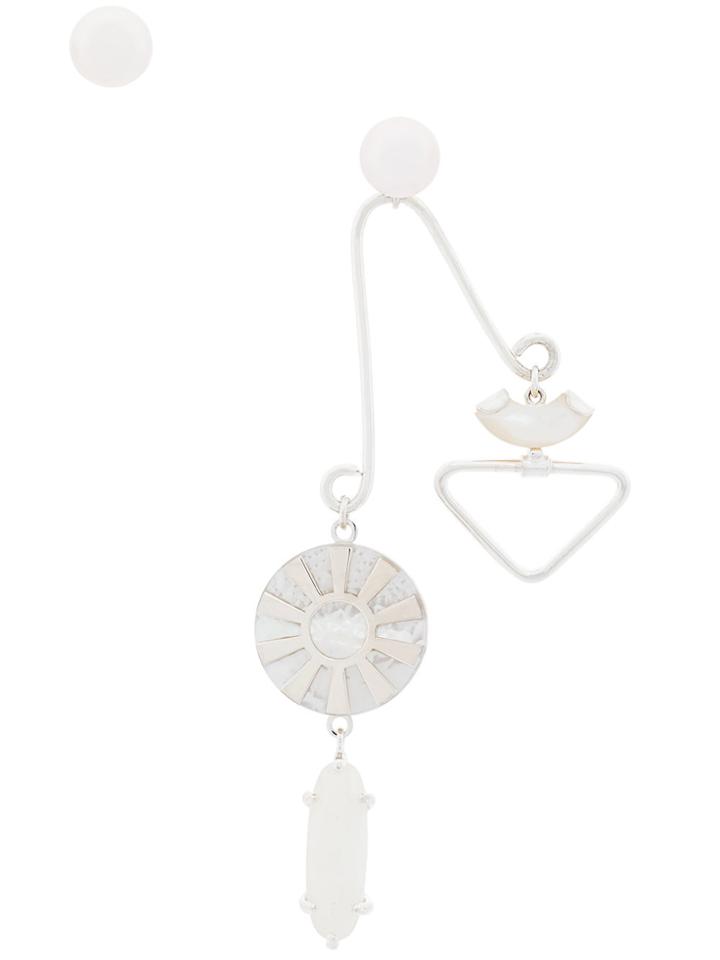 Wouters & Hendrix Technofossils Mismatched Earrings - Metallic