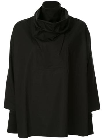 Nehera Funnel Neck Oversized Shirt - Black