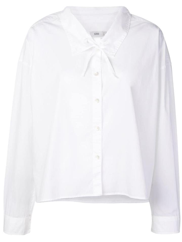 Closed Tie Neck Shirt - White