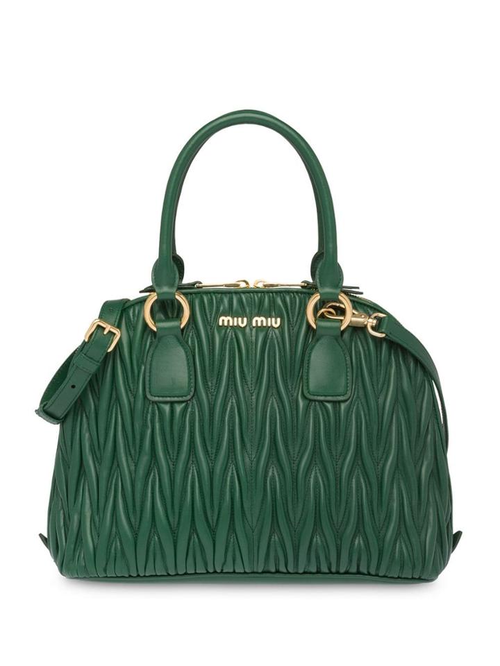 Miu Miu Matelassé Top-handle Bag - Green