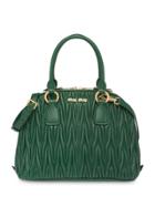 Miu Miu Matelassé Top-handle Bag - Green