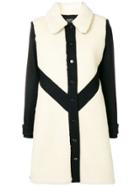 A.p.c. Contrast Single-breasted Coat - Black