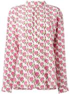 Prada Heart Print Blouse, Women's, Size: 40, Pink/purple, Silk