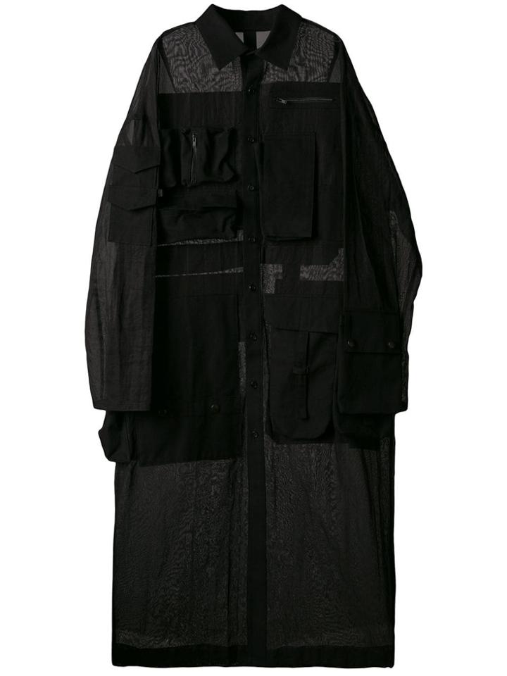 Yohji Yamamoto Multi Pocket Shirt Coat - Black