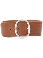 Orciani Oval Buckle Belt - Brown