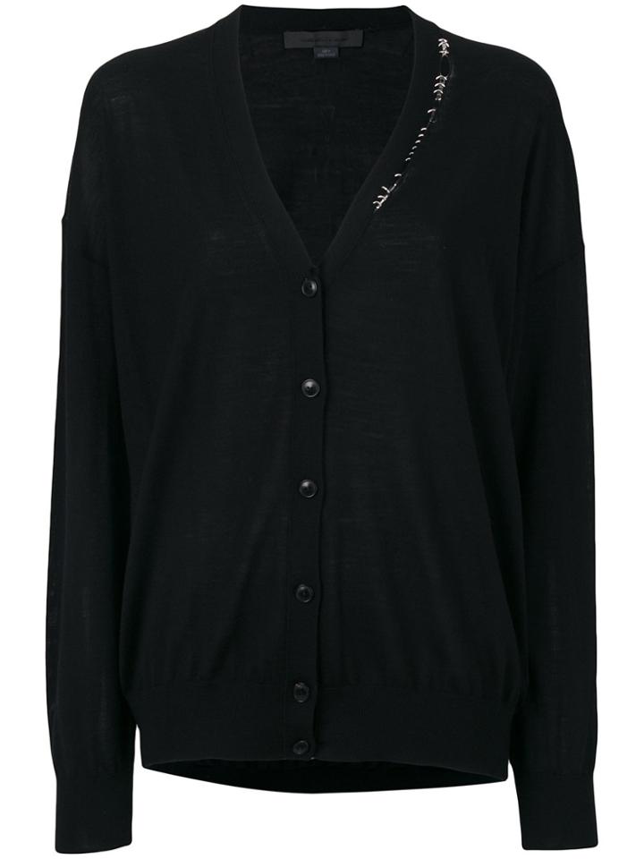 Alexander Wang Pierced Placket V-neck Cardigan - Black