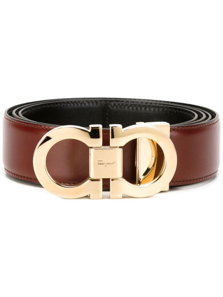Salvatore Ferragamo Gancini Buckle Belt - Brown