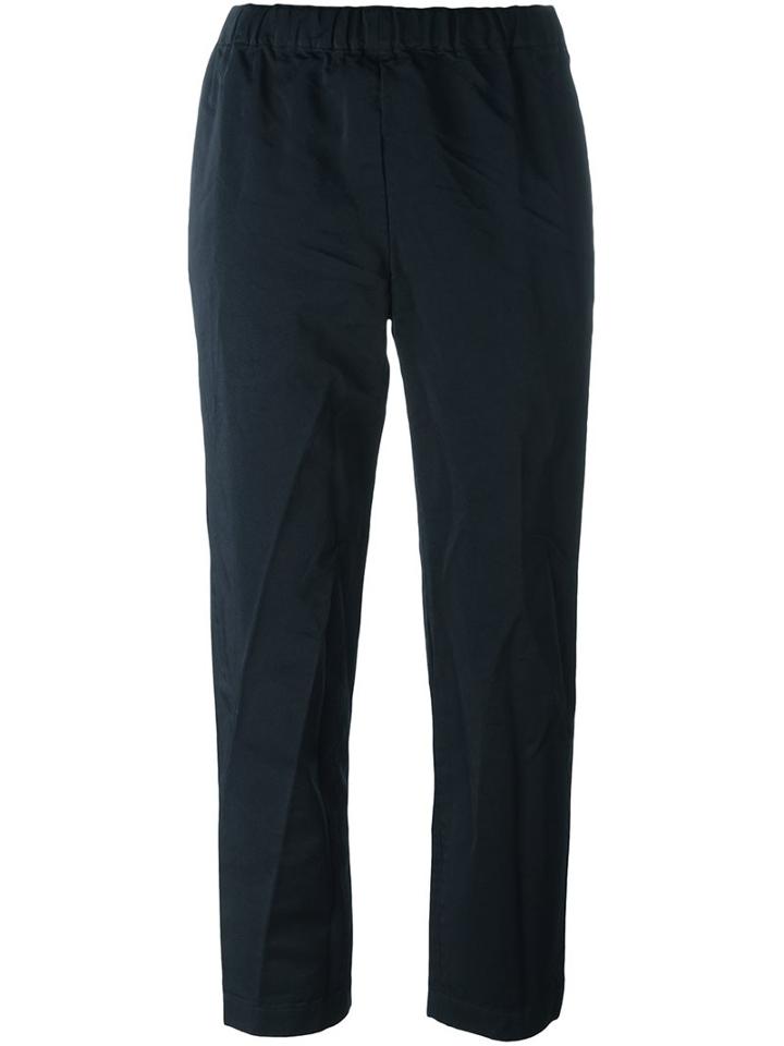 Comme Des Garçons Comme Des Garçons Cropped Trousers, Women's, Size: Medium, Blue, Polyester