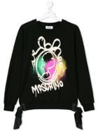 Moschino Kids Spray Paint Silhouette Print Sweatshirt - Black