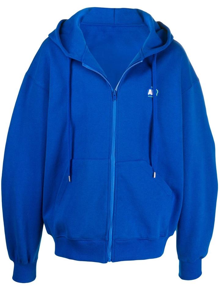 Ader Error Oversized Cut-out Hoodie - Blue