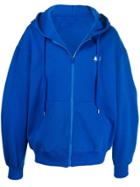 Ader Error Oversized Cut-out Hoodie - Blue