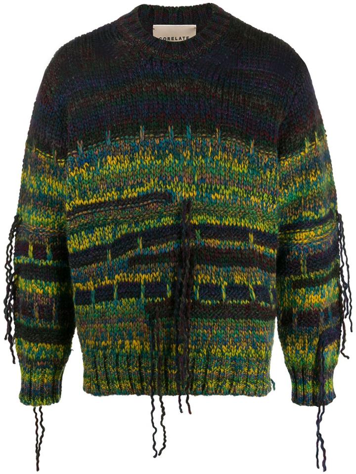 Corelate Distressed Knit Jumper - Green