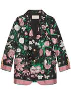 Gucci Silk Jacket With Flora Print - Black