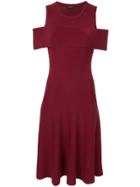 Loveless Cold Shoulder Knit Dress - Red