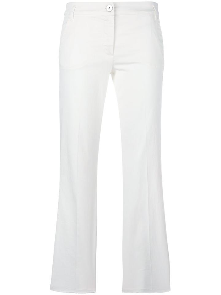 Dorothee Schumacher Cropped Pants, Women's, Size: 4, White, Cotton/spandex/elastane