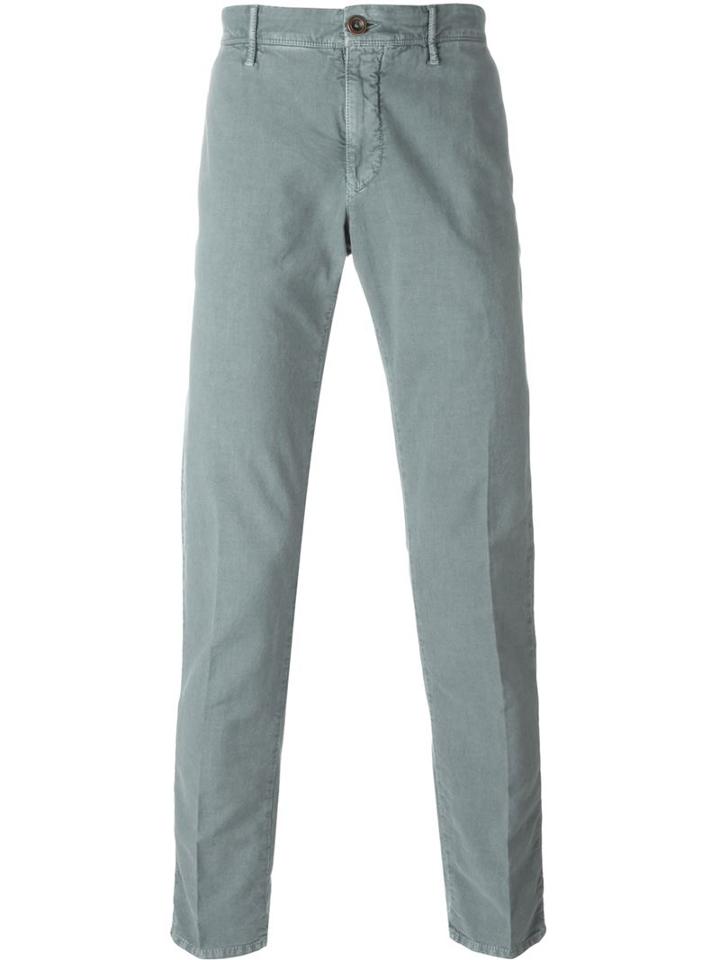 Incotex Slim Chino Trousers, Men's, Size: 34, Grey, Cotton/spandex/elastane