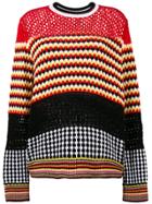 Msgm Oversized Multi-knit Sweater - Red