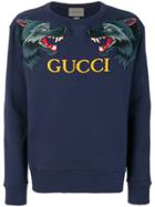 Gucci Wolf Head Appliqué Sweatshirt - Blue