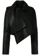Unravel Project Asymmetric Shearling Jacket - Black