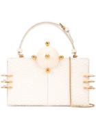 Tonya Hawkes Embellished Top Handle Clutch - White
