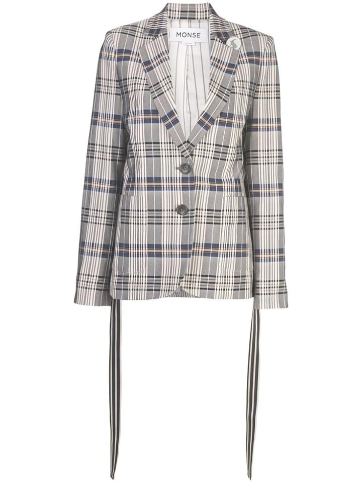 Monse Vintage Plaid Blazer - Grey