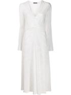 Rotate Long-sleeve Wrap Dress - White