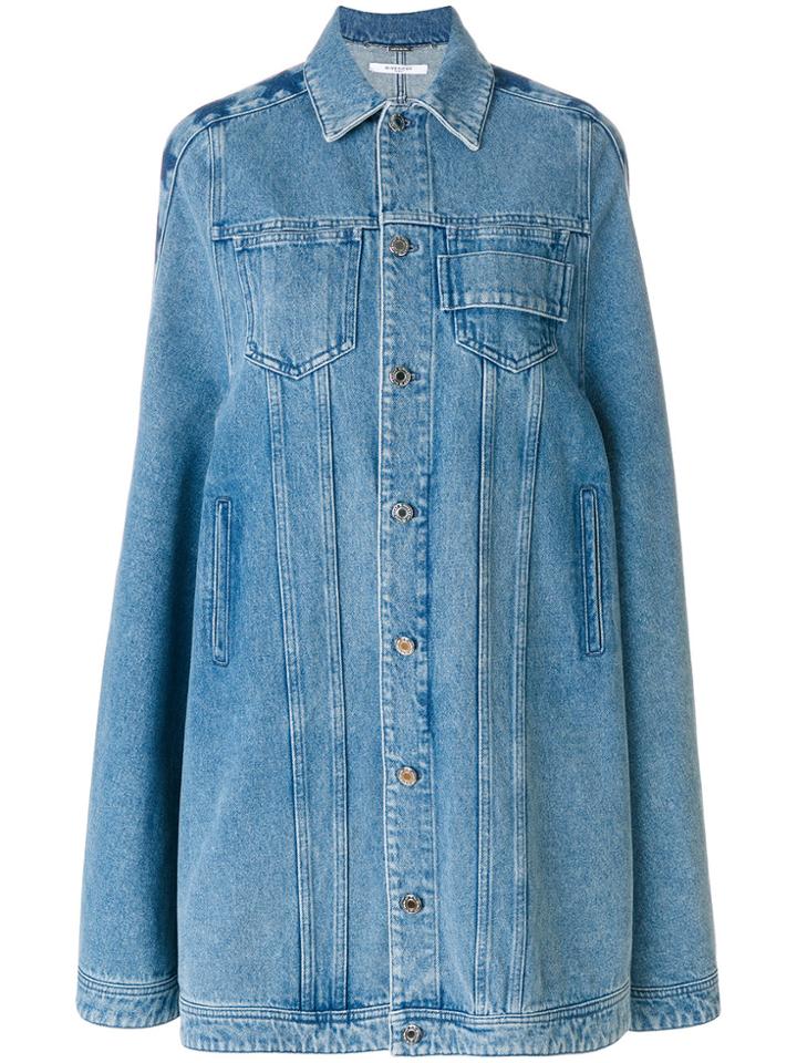 Givenchy Denim Mid-length Cape - Blue