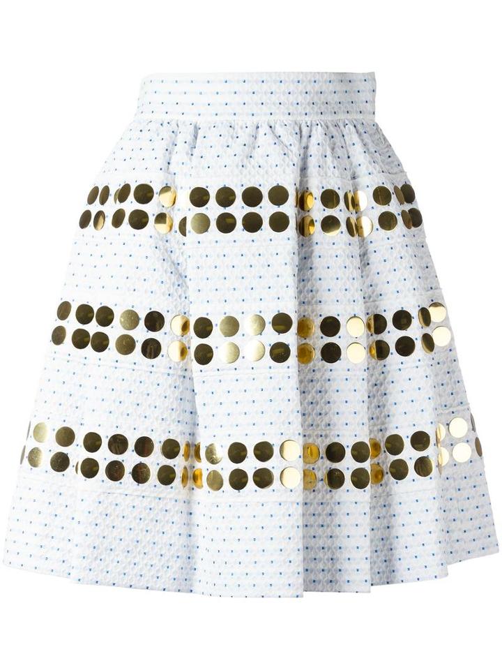 Jourden Gathered Skirt, Women's, Size: 36, Blue, Polyester/polyamide/cotton/metallic Fibre
