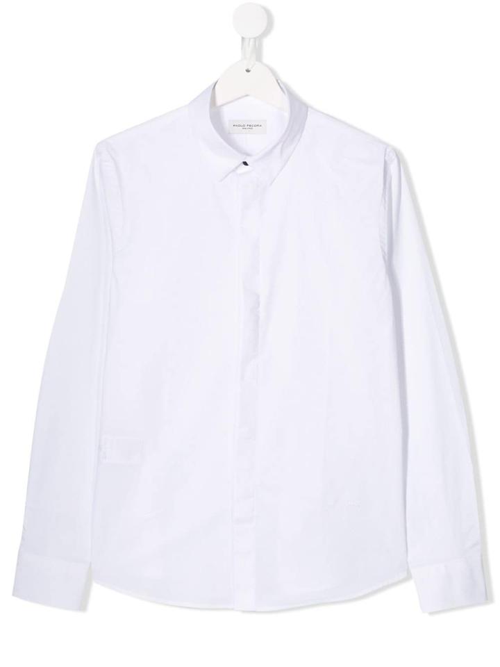 Paolo Pecora Kids Long-sleeve Fitted Shirt - White