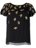 Oscar De La Renta Sequined Applique T-shirt