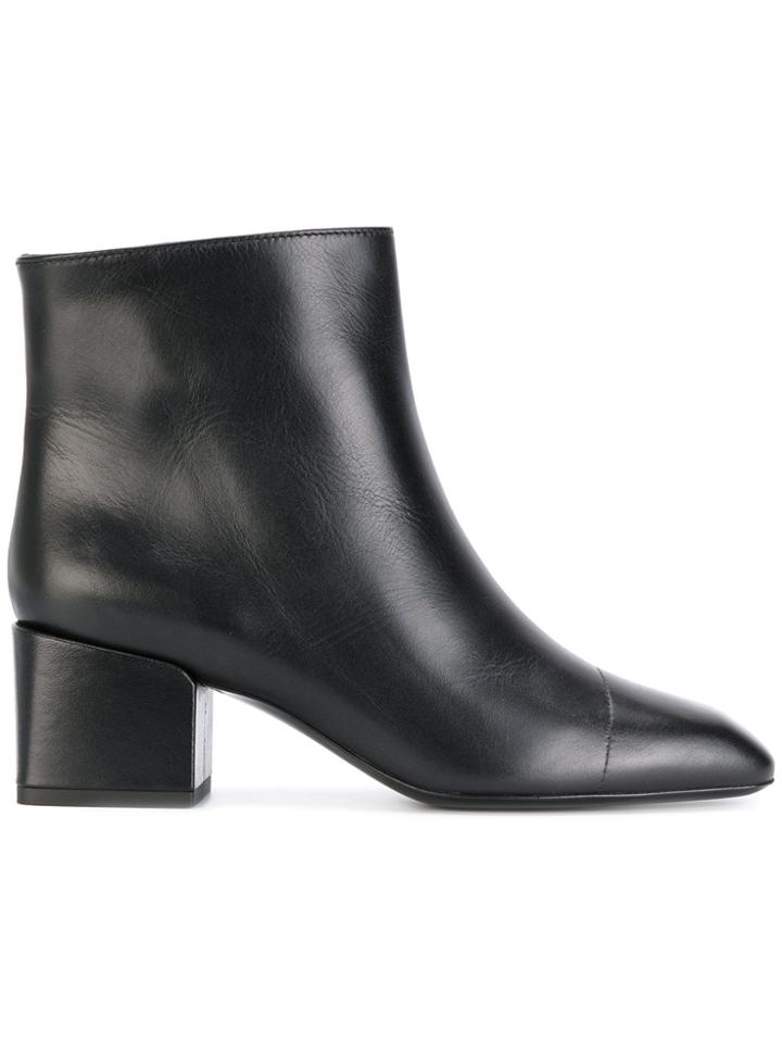 Jil Sander Chunky Heel Ankle Boots - Black