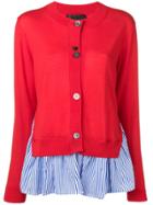 Erika Cavallini Poplin-panelled Cardigan - Red