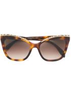 Alexander Mcqueen Eyewear Embellished Sunglasses - Brown
