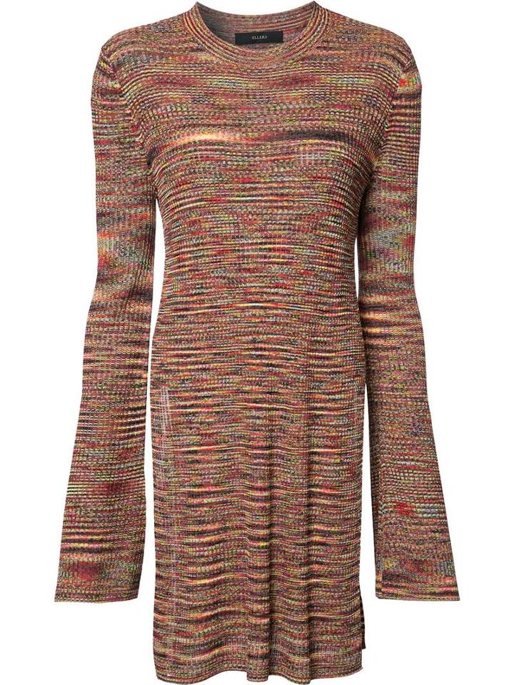 Ellery Long Ribbed Jumper, Women's, Size: Medium, Red, Rayon