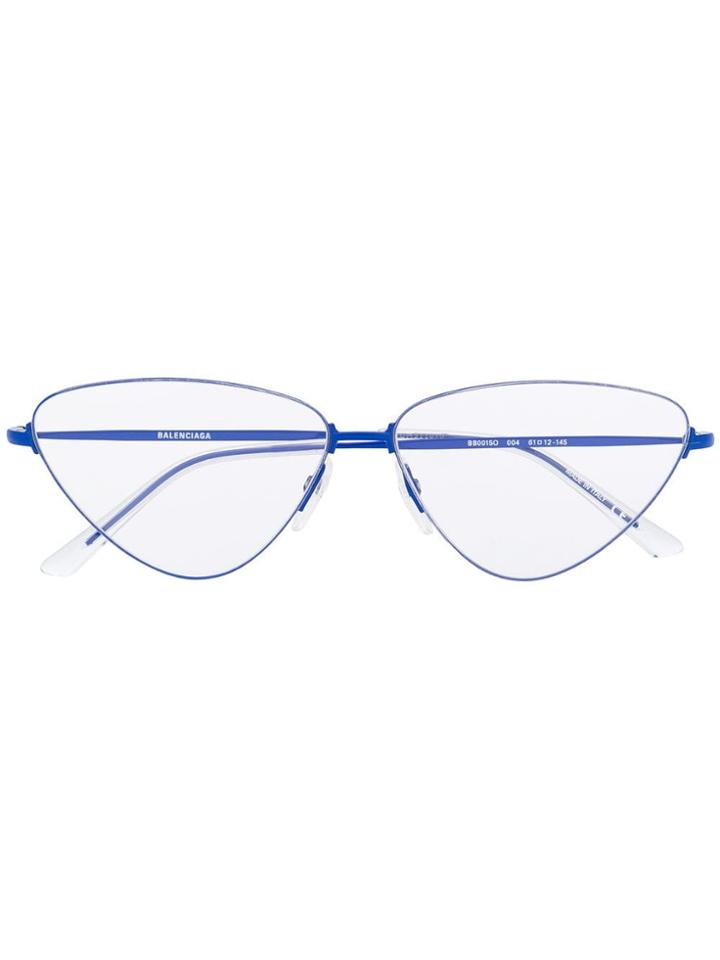 Balenciaga Eyewear Triangle Frame Glasses - Blue
