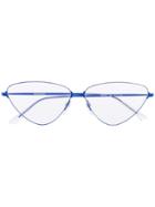 Balenciaga Eyewear Triangle Frame Glasses - Blue