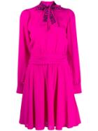 Moschino Pussy Bow Flared Dress - Pink