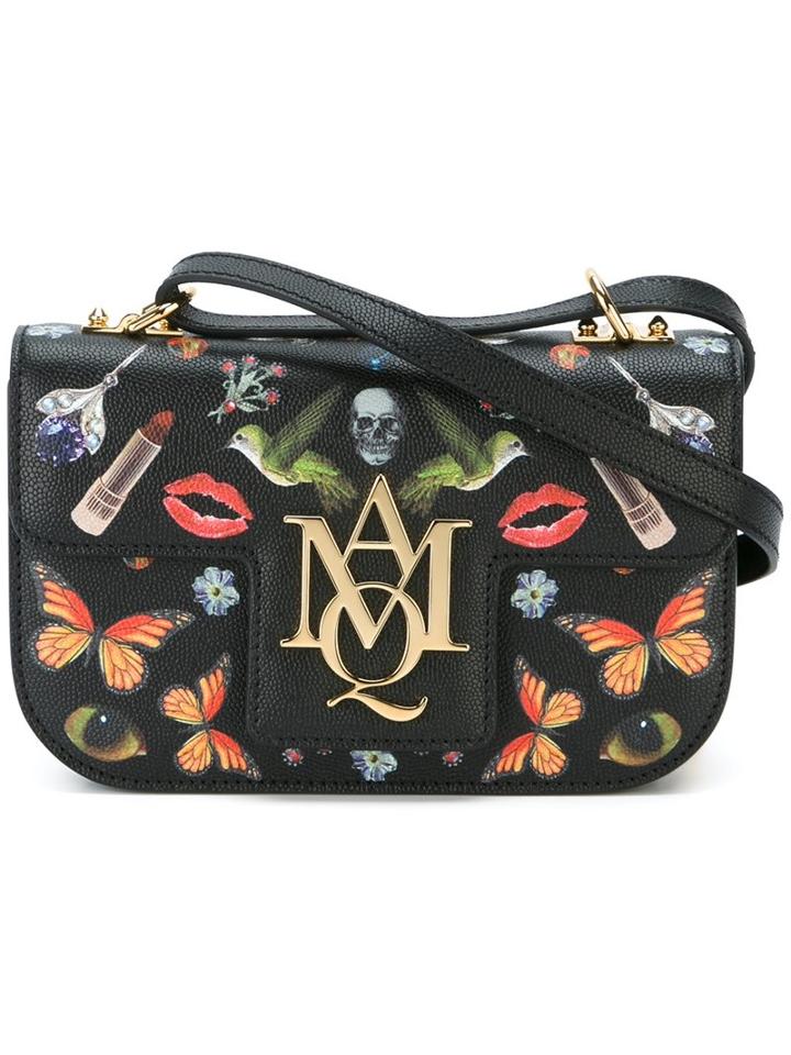 Alexander Mcqueen 'insignia' Satchel, Women's, Black, Leather/calf Leather